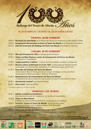 Programa del centenario del hallazgo del Tesoro de Aliseda