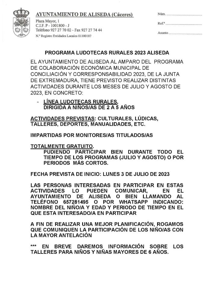 Imagen PROGRAMA LUDOTECAS RURALES 2023